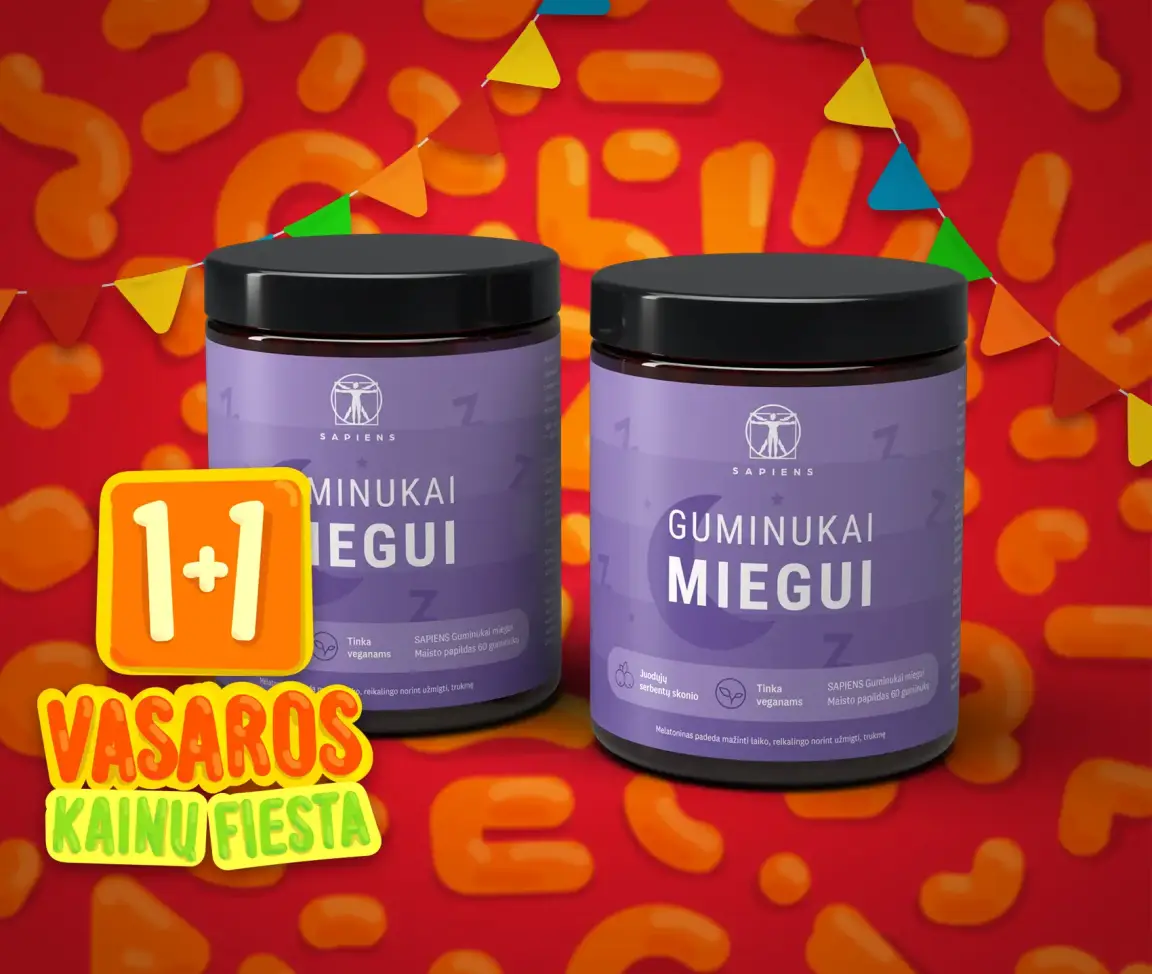 Guminukai miegui (su melatoninu) 1+1