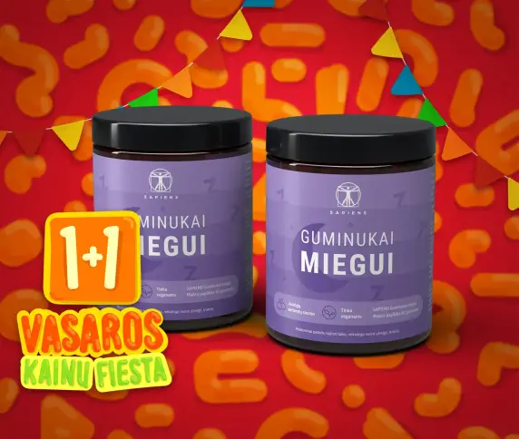 Guminukai miegui (su melatoninu) 1+1