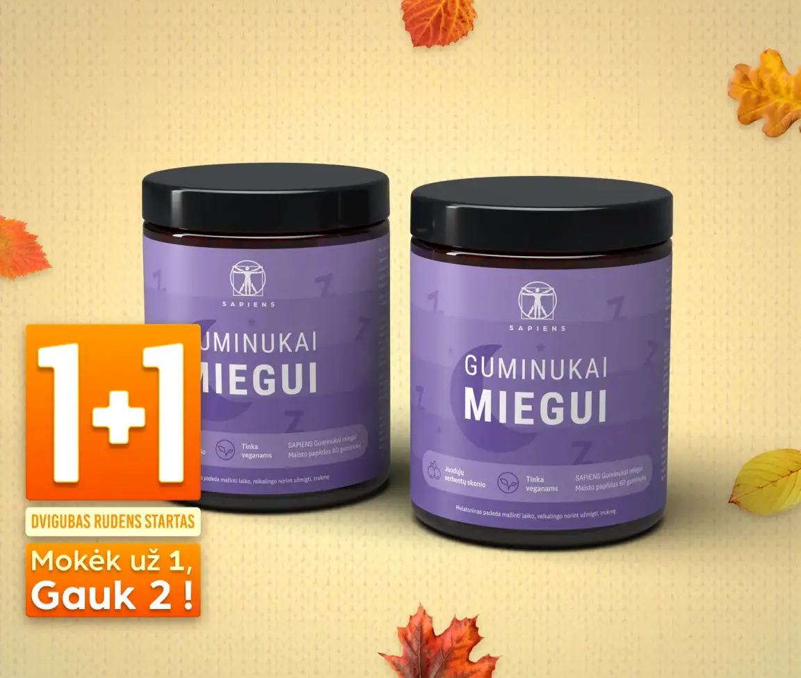 Guminukai miegui (su melatoninu) 1+1