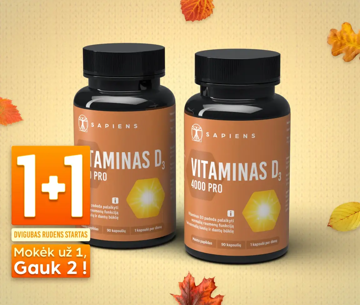 Vitaminas D3 4000 PRO 1+1