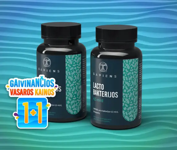Lacto bakterijos 4,5 mlrd 1+1
