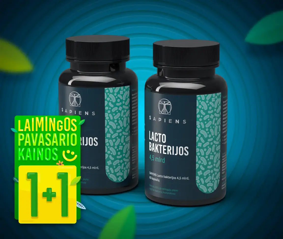 Lacto bakterijos 4,5 mlrd 1+1