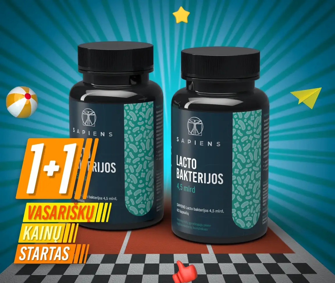 Lacto bakterijos 4,5 mlrd 1+1