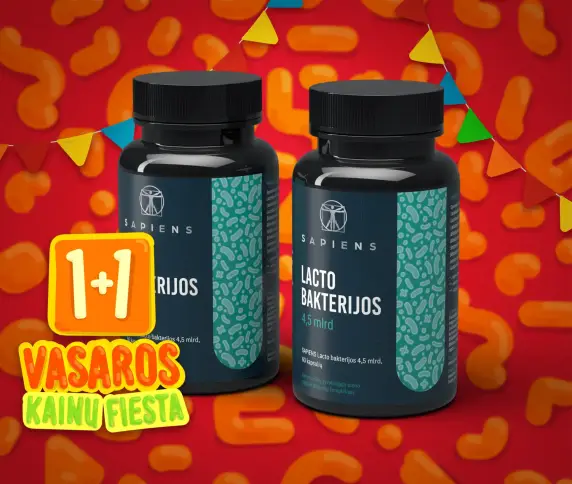 Lacto bakterijos 4,5 mlrd 1+1