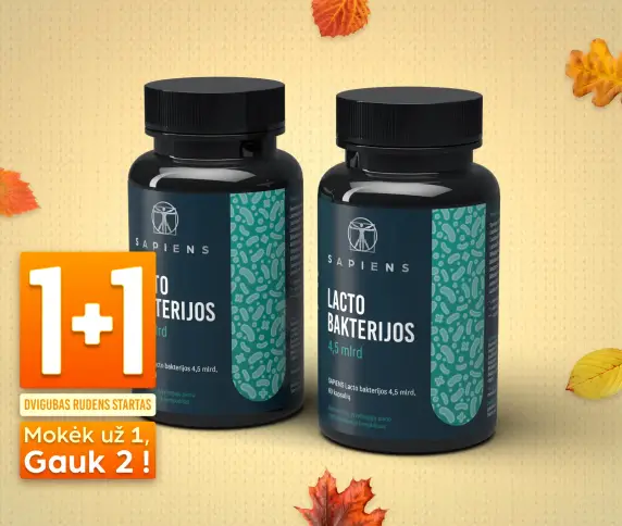 Lacto bakterijos 4,5 mlrd 1+1