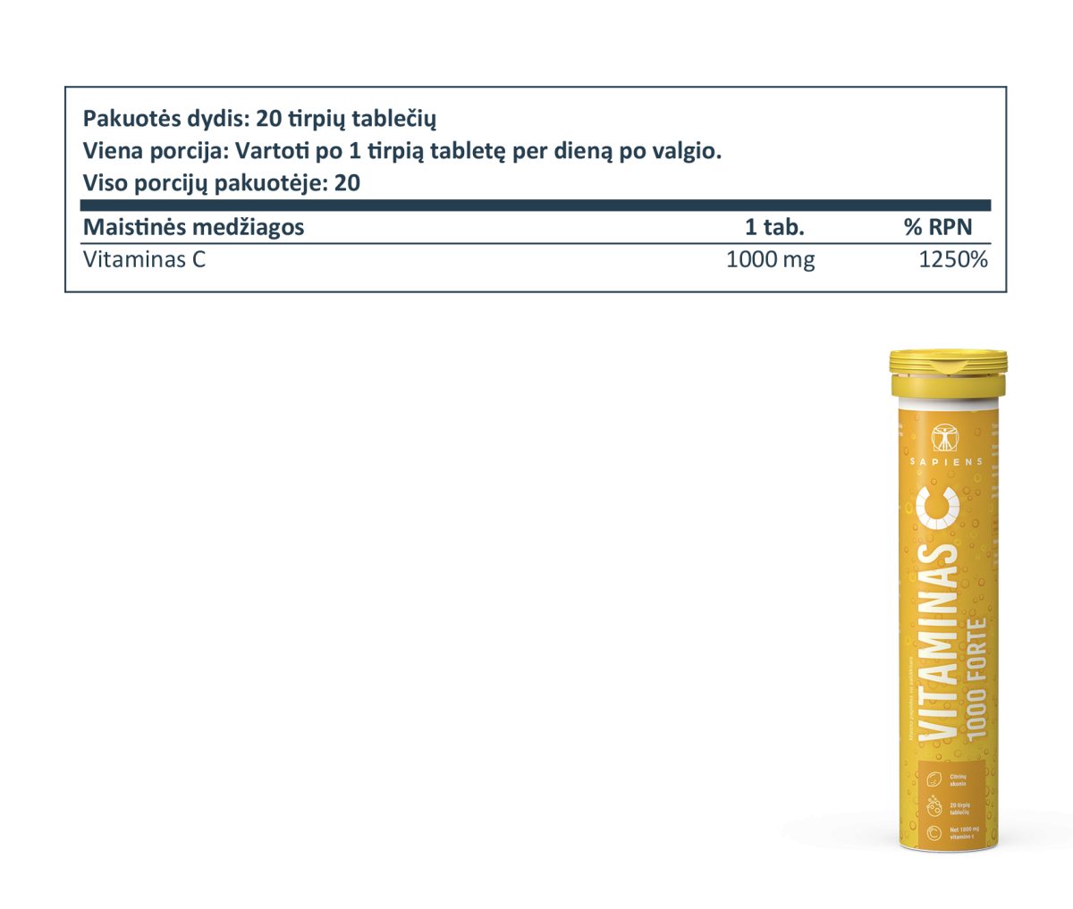 Vitaminas C 1000 Forte