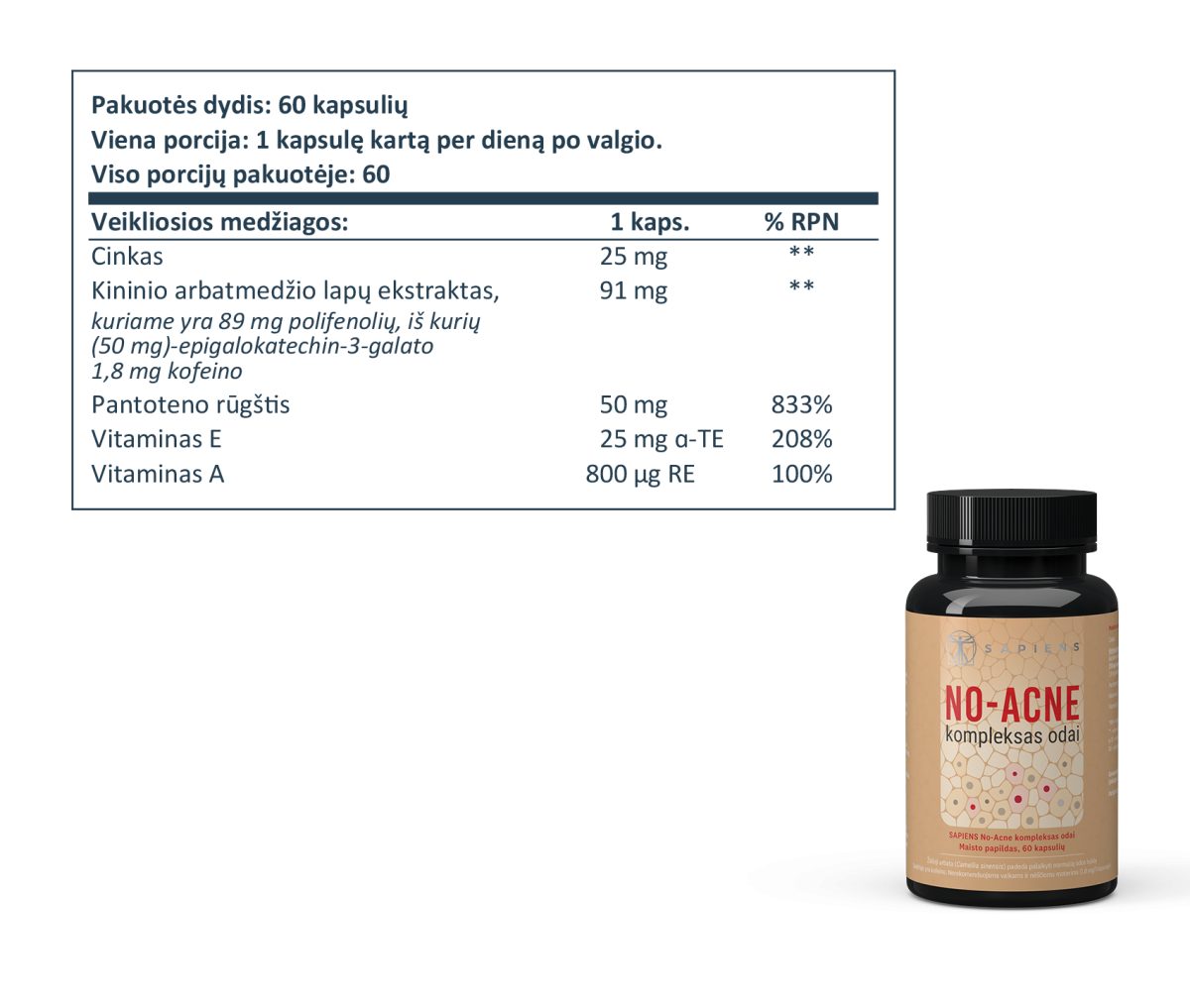 No-Acne kompleksas odai