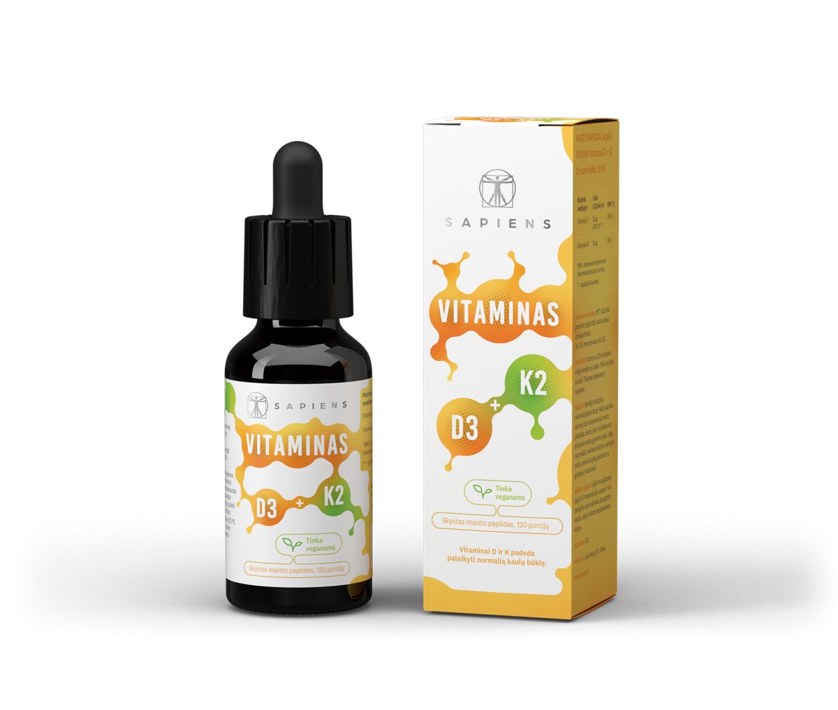 Vitaminas D3 + K2