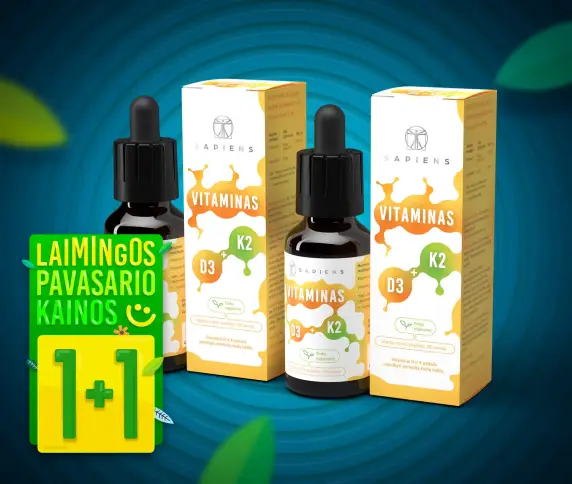 Vitaminas D3 + K2 1+1