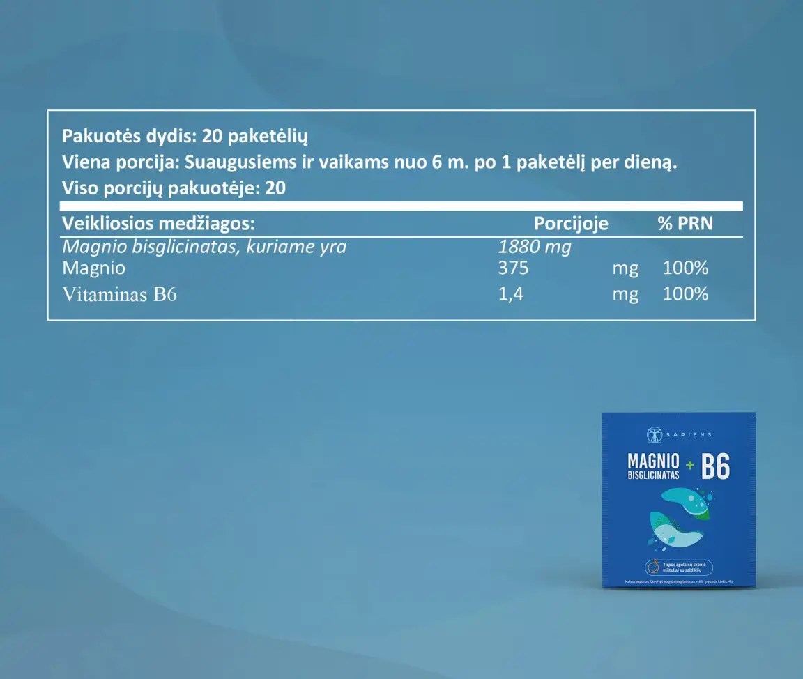Magnio bisglicinatas + B6