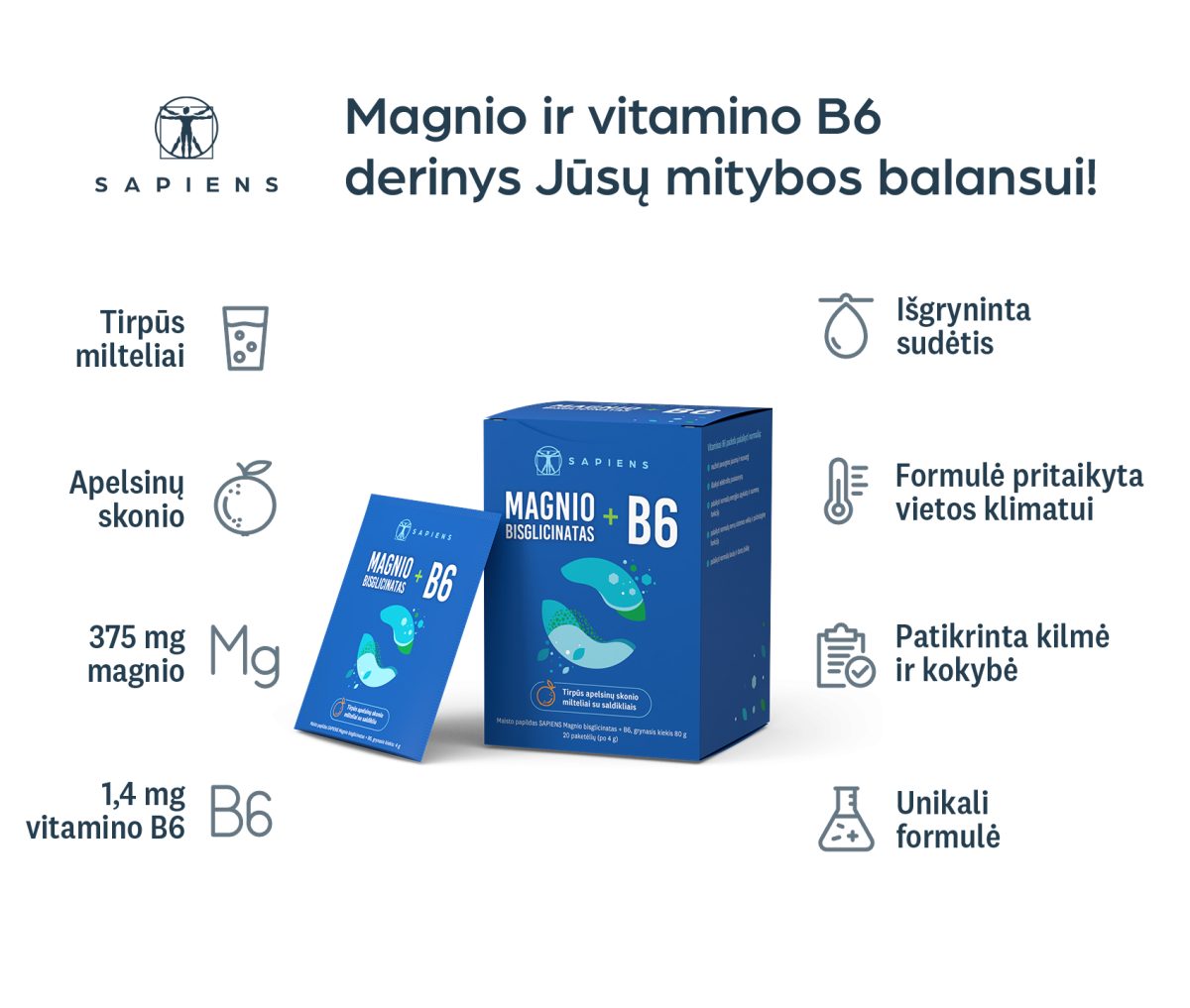 Magnio bisglicinatas + B6