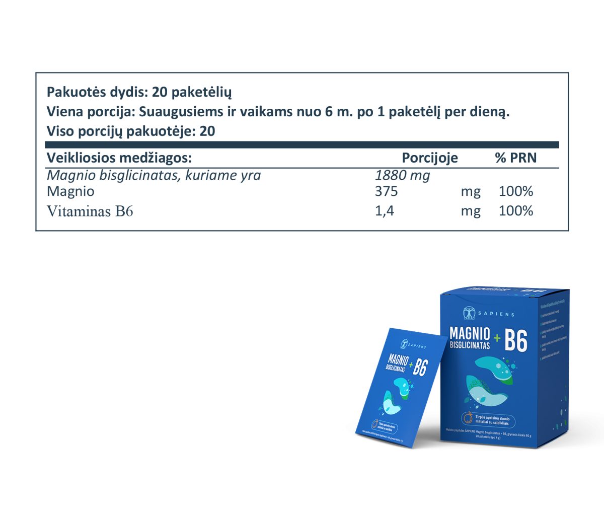 Magnio bisglicinatas + B6