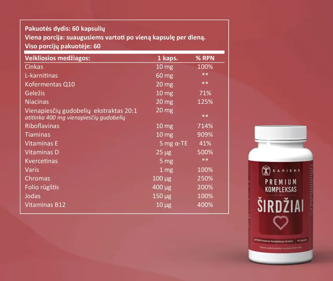 Premium kompleksas širdžiai 1+1