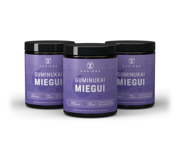 Guminukų miegui (su melatoninu) x 3 rinkinys