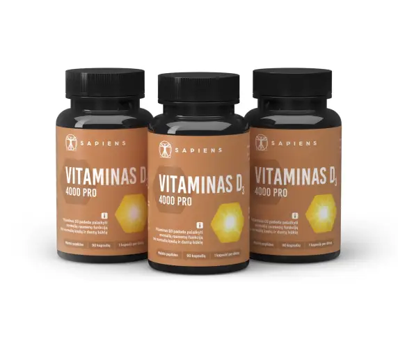 Vitamino D3 4000 PRO x 3 rinkinys