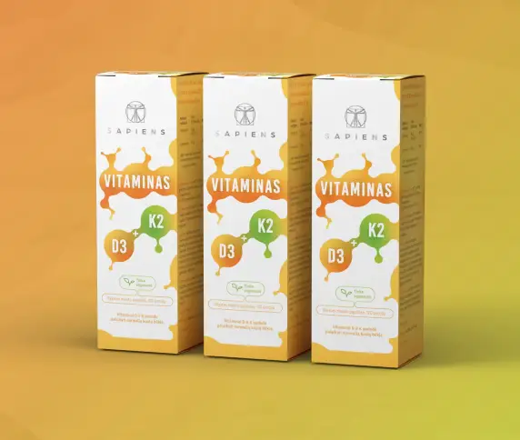 Vitamino D3 + K2 x 3 rinkinys