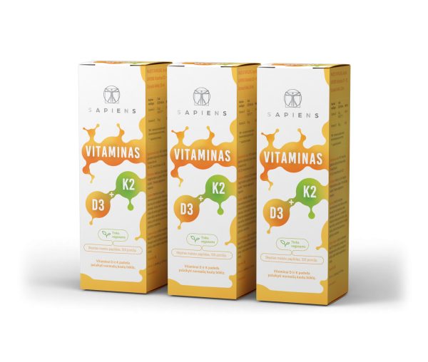 Vitamino D3 + K2 x 3 rinkinys